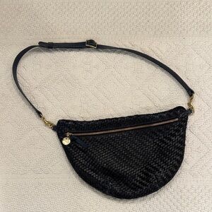 Clare V. Navy Woven Grande Fanny Retails $395